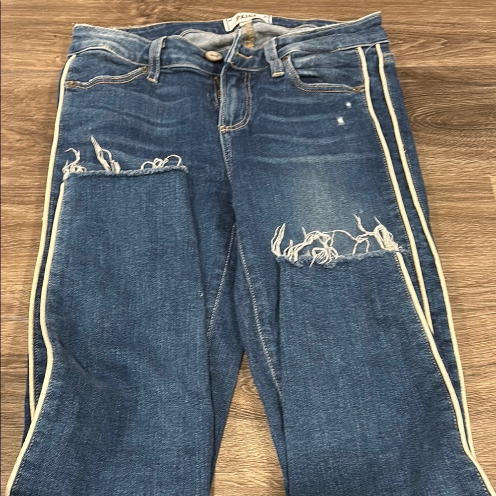 Paige Distressed Blue Jeans